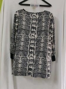 Stylish Snake Print Top with Star Appliques
