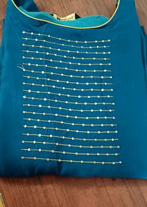 Peacock Blue Colour Kurti