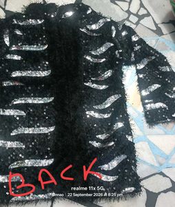Sparkling Black midi with White Pants