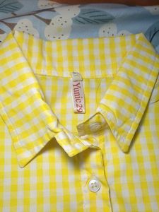 Cute Yellow Gingham Peplum Top