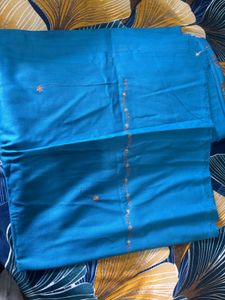 Beautiful Teal Embroidered Dress Material