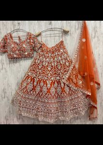 Stunning Orange Lehenga Choli Set