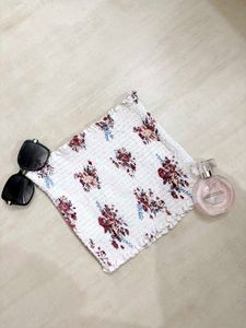 Smocked Floral Tube Top