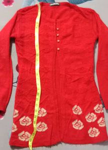 Red Floral Cardigan