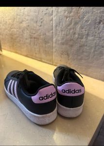 Adidas Black &amp; Pink Striped Sneakers
