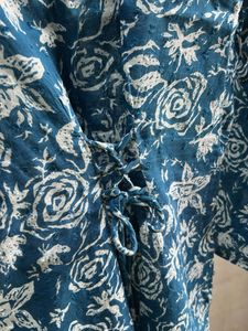Blue Floral Kurta Top