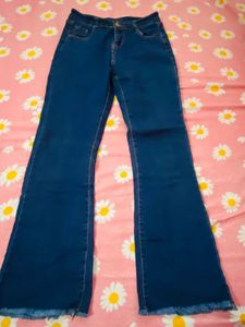 Flared Blue Denim Jeans