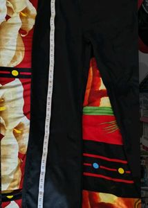Solid Black men wide leg cotton pant