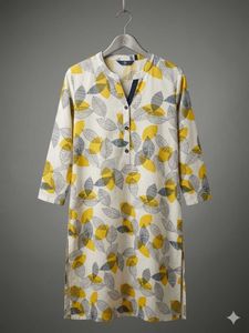 Stylish Leaf Print Kurta