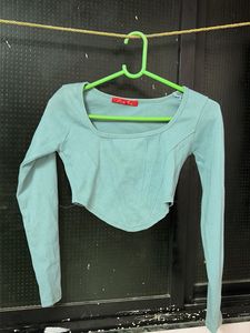 Trendy Blue Corset Top
