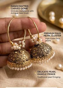 Traditional Pearl Jhumka Earrings ✨