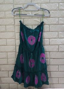 Green and Pink Floral Rayon Sundress