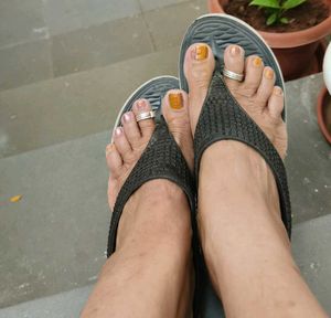 Sparkly Embellished Black Flip-Flops
