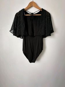 Bershka Backless Shimmer Body Suit