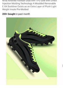 Nivia boys Football Studs - Black & Neon 10 - 12 y