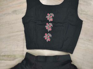 Stylish Grey &amp; Black Kurta Set