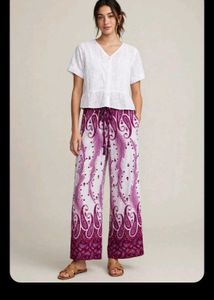 Boho Paisley Print Palazzo Pantsband cotton top