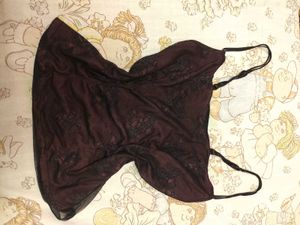 Dark Gothic Pink and Black Lace Top
