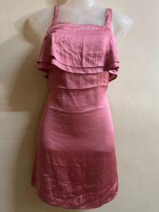Pink Ruffle Tiered Mini Dress