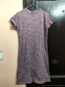 Casual Heathered Short Sleeve Dress