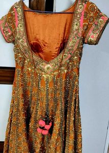 Festive Orange &amp; Gold Embroidered Lehenga Choli