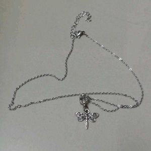 Silver Dragonfly Charm Necklace