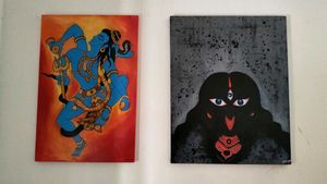Vibrant Blue Lord Shiva Dancing Painting