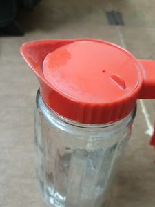 Retro Glass Pitcher with Red Lid