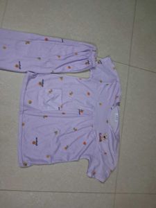 Cute Lavender Fruit Print Pajama Set