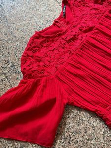Vibrant Red Tiered Dress