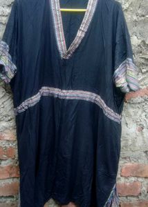 Black Kurta with Colorful Trim Suit