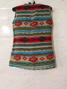 Patterned Sleeveless Top