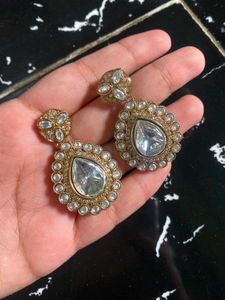 Elegant Kundan Drop Earrings