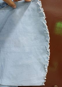 Button style Light Blue denim palazzo jeans