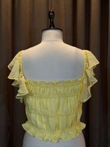 Sheer Ruffle Crop Top