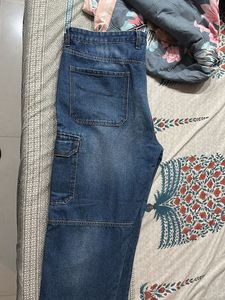 Men's Blue Denim Cargo Jeans totally new