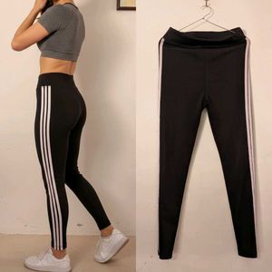 Striped Black Leggings