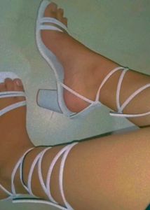 white long strips sandles for women