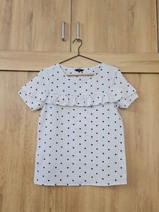 Cute White Heart Print Top