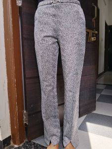 Stylish Grey Textured Trousers
