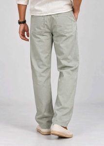 Men's Straight Fit Linen Pants