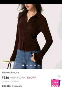 Chic Brown Bell Sleeve Top
