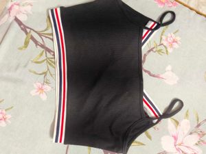 Shein Black Striped Crop Top