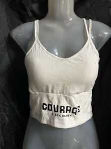 White Cropped Tank Top