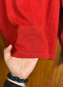 Red Turtleneck Knit Sweater