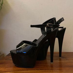 black platform stiletto heels