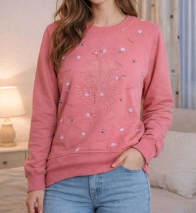 Floral Embroidered Crewneck Sweatshirt