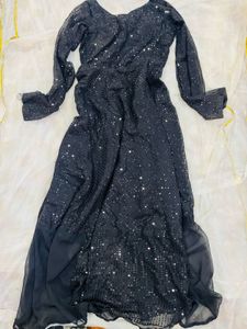 Elegant Black Sequin Party Dress