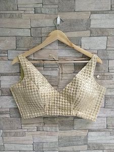 Elegant Gold Textured Blouse fix price