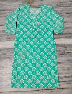 Elegant Green Printed Kurta with Palazzo Set